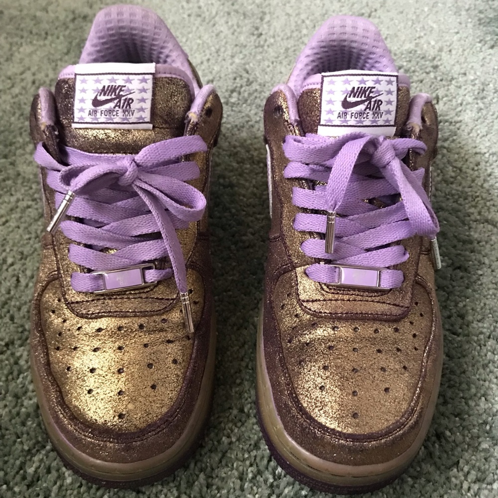 Nike Air Force One Low XXV, Gold & Purple
